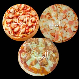 Set 3 ถาด พิซซ่าแฮมชีส ไส้กรอกชีส ไก่บาบีคิวชีส