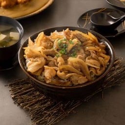 ชุด  H ข้าวหน้าหมูสไตล์ญี่ปุ่น + ซุปมิโสะ  ( ปกติ 179.-)