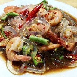 ตำเส้นแก้วกุ้งสด