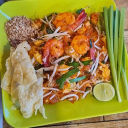 ผัดไทยวุ้นเส้นกุ้งสด