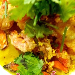 กุ้งทอดซ๊อสขมิ้น