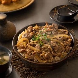 ชุด G ข้าวหน้าเนื้อสไตล์ญี่ปุ่น + ซุปมิโสะ  ( ปกติ 209.-)