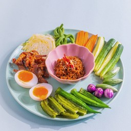 ชุดน้ำพริกแจ่วบองหมูทอด