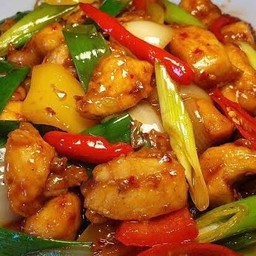 พริกเผาไก่-ราดข้าว