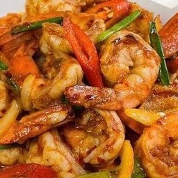 พริกเผากุ้งหมึก-ราดข้าว