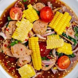 ยำกระสอบข้าวโพดหมูยอ