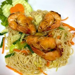 ผัดหมี่ฮ่องกง กุ้ง