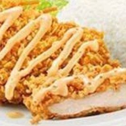 ข้าวไก่กรอบราดมายองเนส