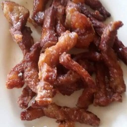 เนื้อติดมันทอด