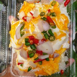 ข้าวไข่ขยี้+น้ำปลาพริก