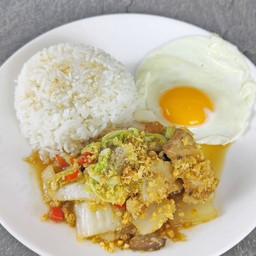 ผัดผักกาดขาว (ราดข้าว)