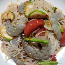 ตำขนมจีนกุ้งสด