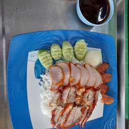 ข้าวหน้าเป็ด+หมูกรอบ+หมูแดง