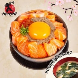แซลมอนคานิมิโซะด้ง(salmon &Kani miso doni)