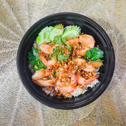 ข้าวกุ้งกระเทียม