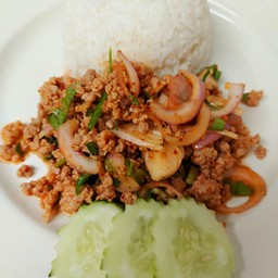 ลาบหมูราดข้าว