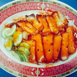 ข้าวหมูแดง+หมูกรอบ