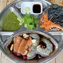 แซลมอน+กุ้งดองซีอิ้ว