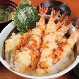 ข้าวหน้ากุ้งเทมปุระ🍤 + ซุปมิโซะ