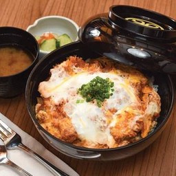 ข้าวหน้าหมูทอดไข่ญี่ปุ่น (คัตสึด้ง) + ซุปมิโซะ