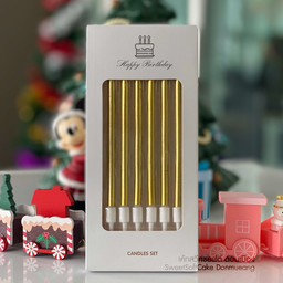 เทียนตรงยาว สีทอง