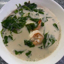 ต้มกะทิผักเหรียงกุ้ง