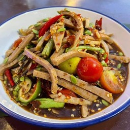 ตำหมูยอ ปู ปลาร้า