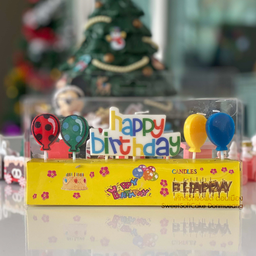 เทียนตัวอักษร HBD ลูกโป่งหลากสี