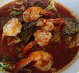 แกงส้มไข่ทอดใบชะครามกุ้ง(ชาม)