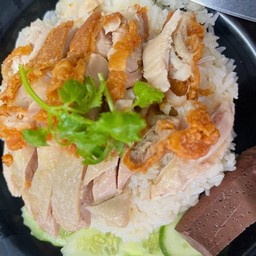 ข้าวมันไก่ต้ม+ไก่ทอด