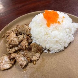 ข้าวหมูทอดกระเทียม ไข่กุ้ง