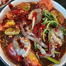 ตำกุ้งสด เส้นแก้ว