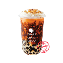 ชาไทย ไข่มุกลาวา ครีมชีสพ่นไฟ