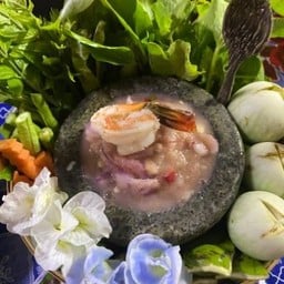 น้ำชุปกุ้งสด ผักสด