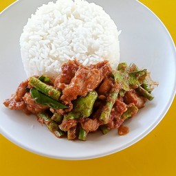 ผักพริกแกง(ราดข้าว)