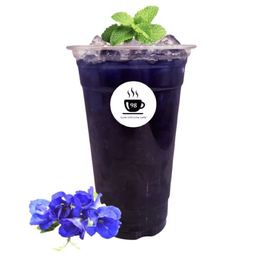 ชาอัญชัน เย็น (ไม่ใส่นม) - ICED BUTTERFLY PEA TEA