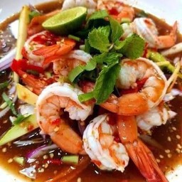 ยำกุ้งสุกปลาร้า