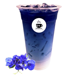 ชาอัญชัน ลาเต้ เย็น - ICED BUTTERFLY PEA TEA LATTE