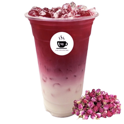 ชากุหลาบ ลาเต้ เย็น - ICED PINK ROSE TEA LATTE