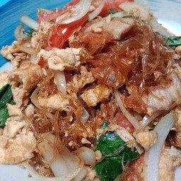 ผัดวุ้นเส้นโบราณ (ราดข้าว)