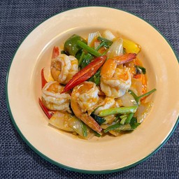 กุ้งผัดซอสไข่เค็ม