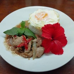 หมูผัดใบโหระพาพริกสด