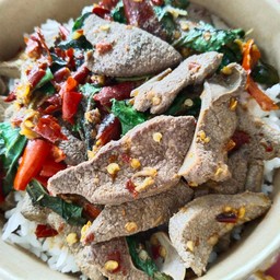 กล่องข้าว  ข้าวกระเพรา ไข่ข้น ไข่ขยี้   BY:A&Pขยี้ไข่