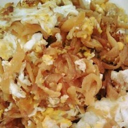 ข้าวราดผักกาดหวานผัดไข่