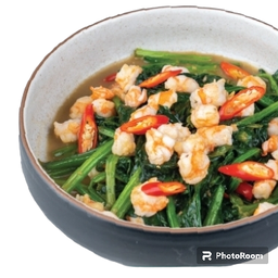 ปวยเล้งผัดเต้าเจี้ยวใส่กุ้งสับ