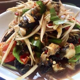 ตำปูปลาร้าใส่หอยเชอรี่