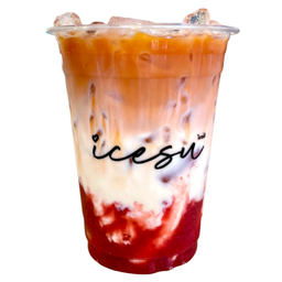 นมสดสตอเบอร์รี่ชาไทย deli