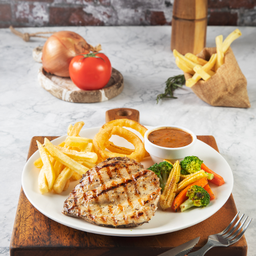 สเต็กอกไก่พริกไทยดำ.