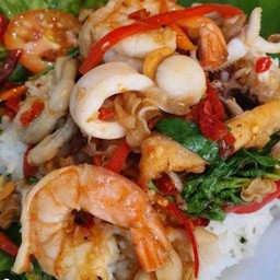 Mixed Seafood With Basil Rice