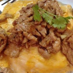 Garlic Chicken Rice With Omelette